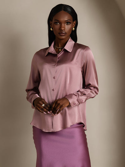 Reyanna™ | Silkesklassisk Militärinspirerad Blus Med Krage