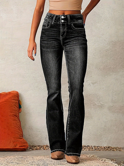 Reyanna |Lova | Utsvängda jeans med hög midja