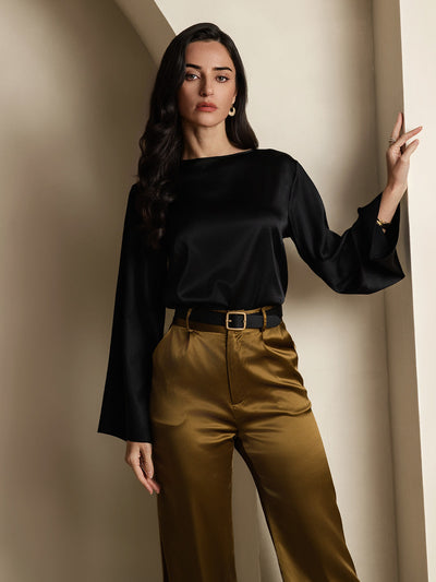 Reyanna™ | Silke Avslappnad Långärmad Blus