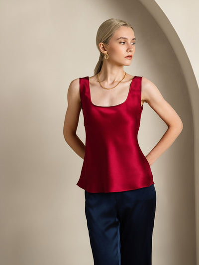 Reyanna™ | Silke U-ringad Axelbands Camiseta Top