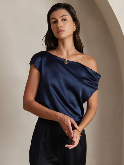 Reyanna™ | Silke Chic En-Skulder Blus