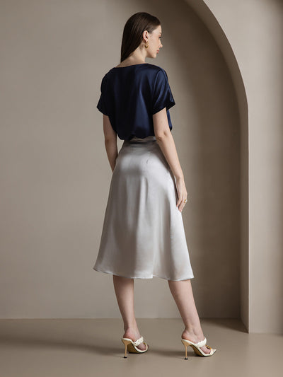 Reyanna™ | Siden Enfärgad Elegant Kjol Med Sprund