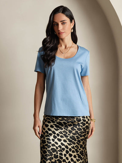 Reyanna™ | Silkeblandning U-ringning Dam T-shirt