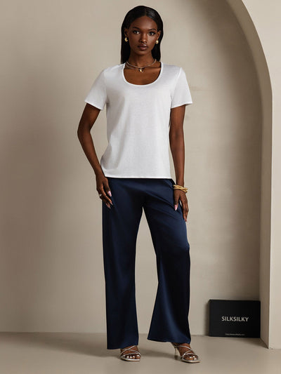 Reyanna™ | Silkeblandning U-ringning Dam T-shirt