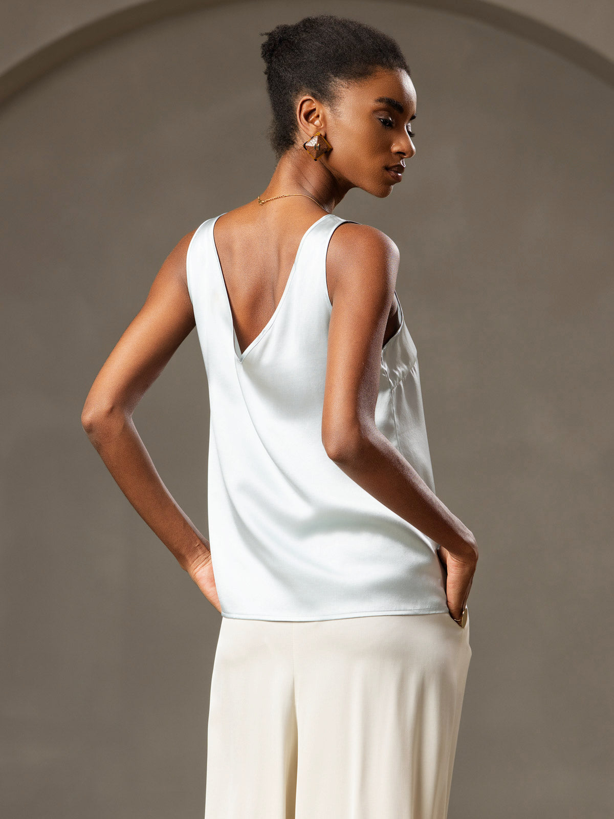 Reyanna™ | Silke V-ringning Tirantes Camiseta Top
