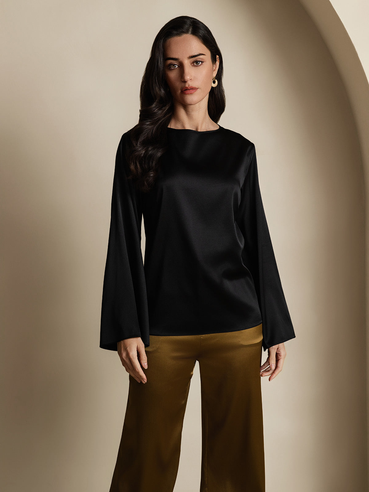 Reyanna™ | Silke Avslappnad Långärmad Blus