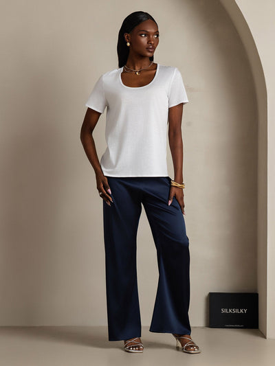 Reyanna™ | Silkeblandning U-ringning Dam T-shirt