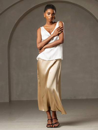 Reyanna™ | Silke V-ringning Tirantes Camiseta Top