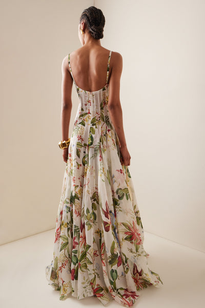 Reyanna™ | Floral Ruched Sweetheart Neck Maxi Dress