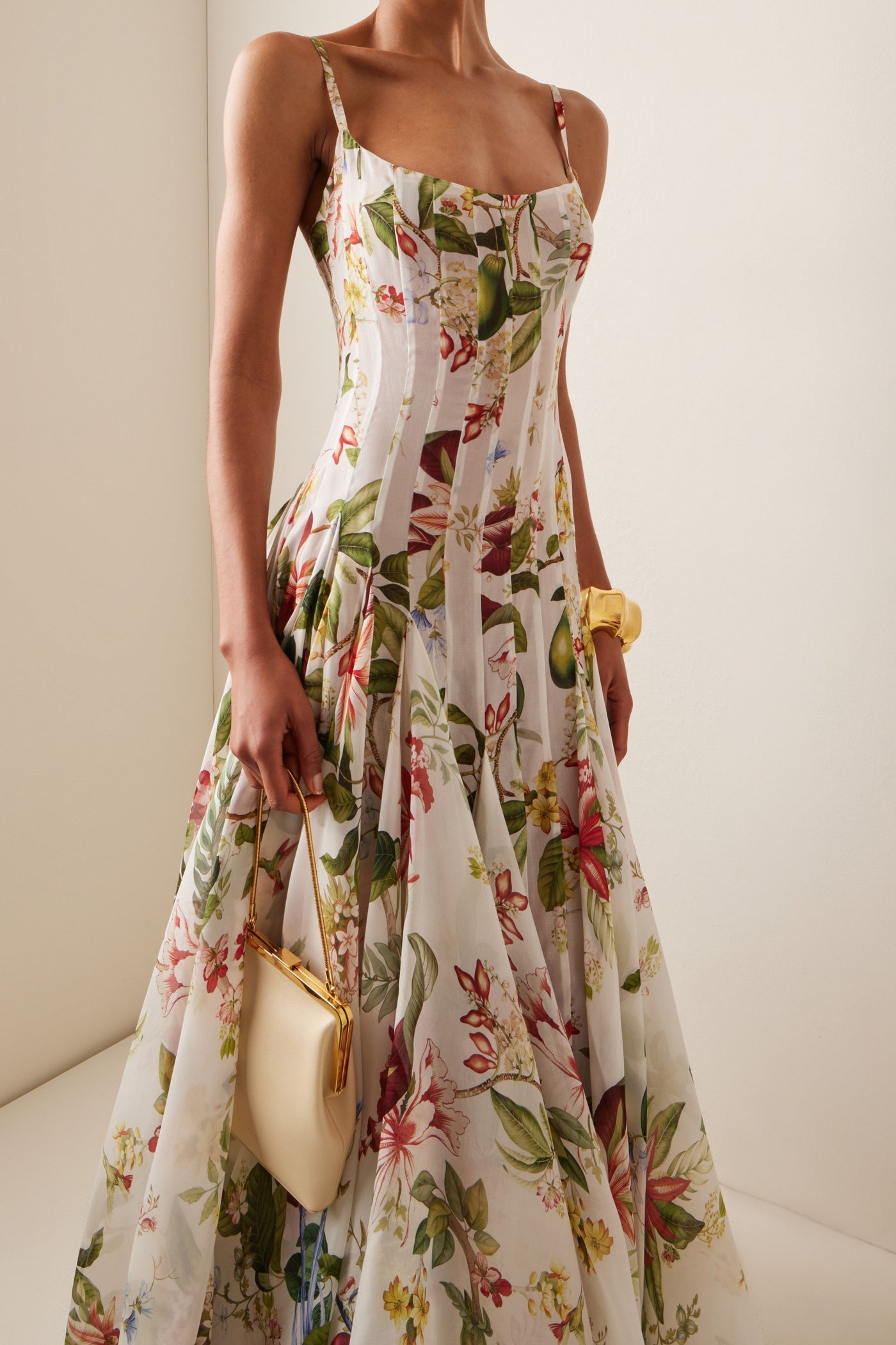 Reyanna™ | Floral Ruched Sweetheart Neck Maxi Dress