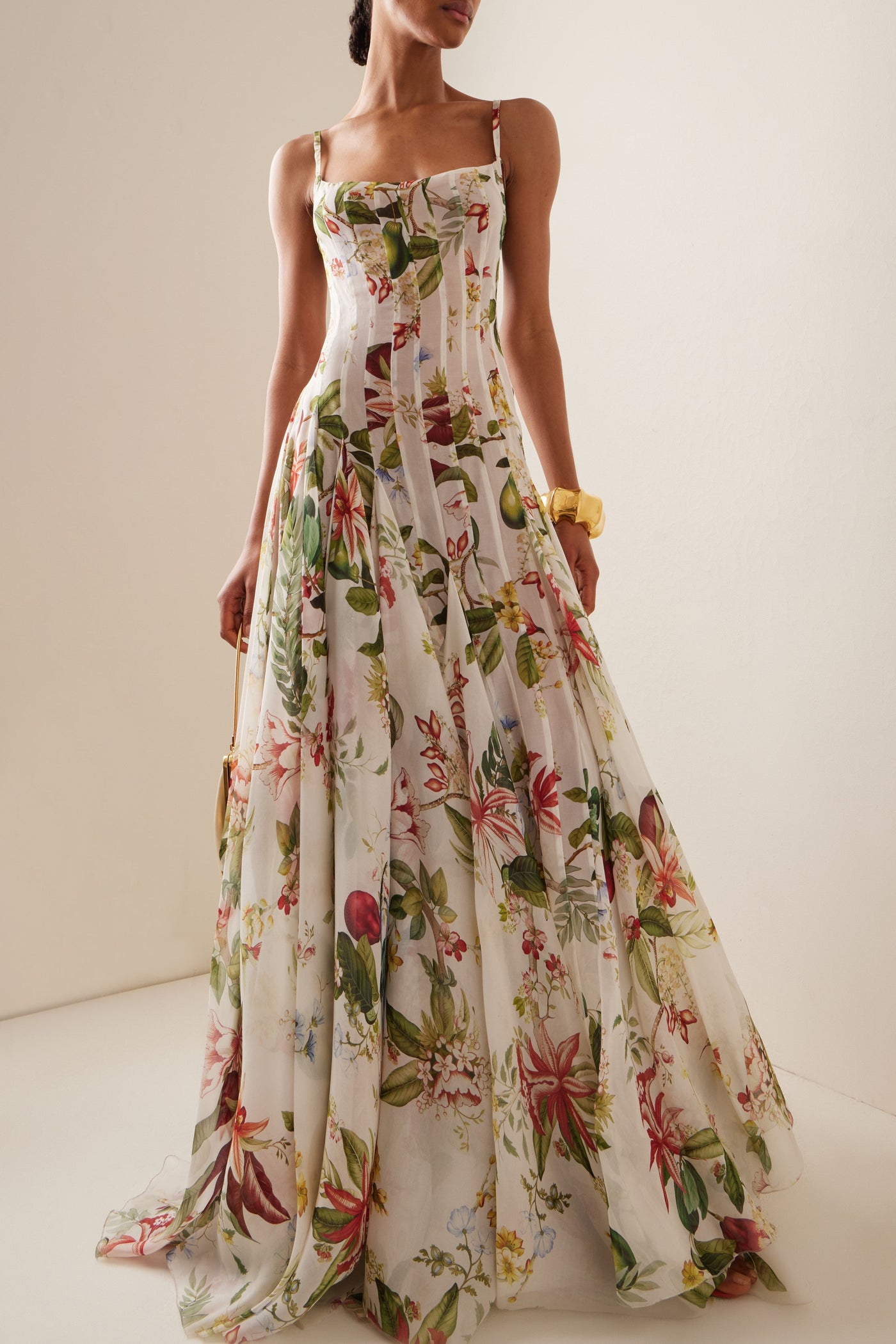 Reyanna™ | Floral Ruched Sweetheart Neck Maxi Dress