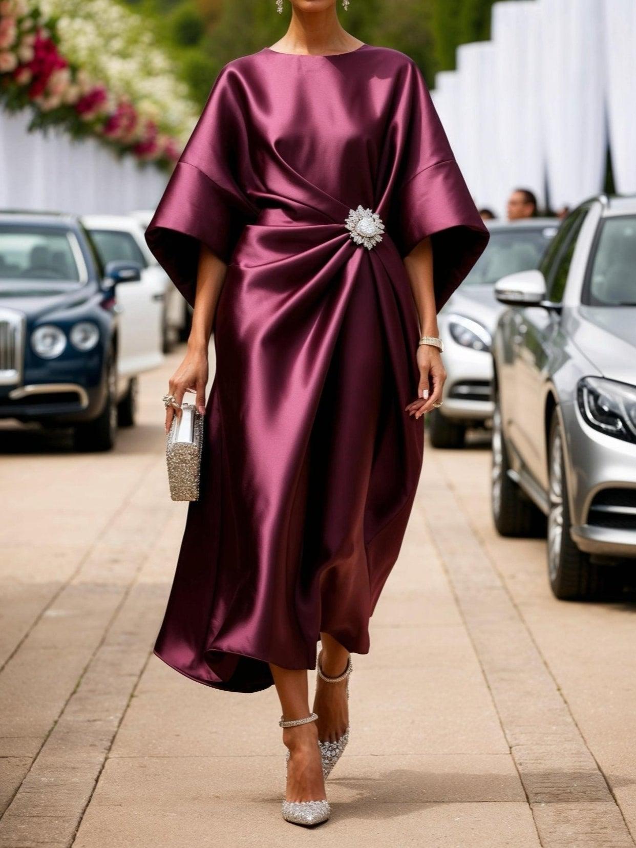 Reyanna™ | Luxe Shimmer Satin Long Dress