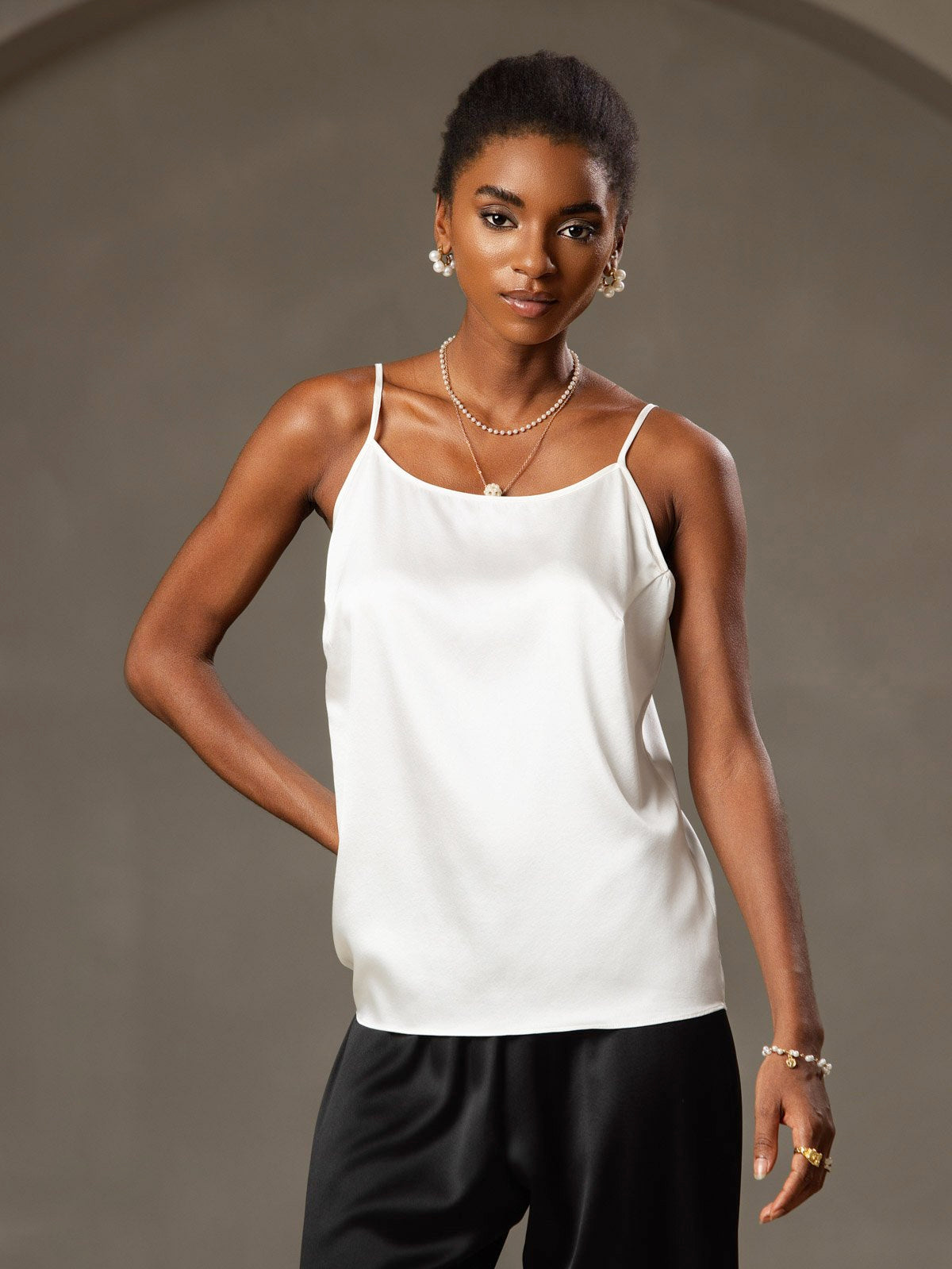 Reyanna™ | Silkes Avslappnad Spaghettiband Camisole-linne