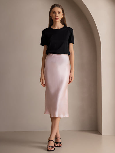 Reyanna™ | Silke Stickad Bas Rund Hals T-Shirt