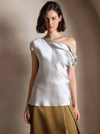 Reyanna™ | Silke Chic En-Skulder Blus