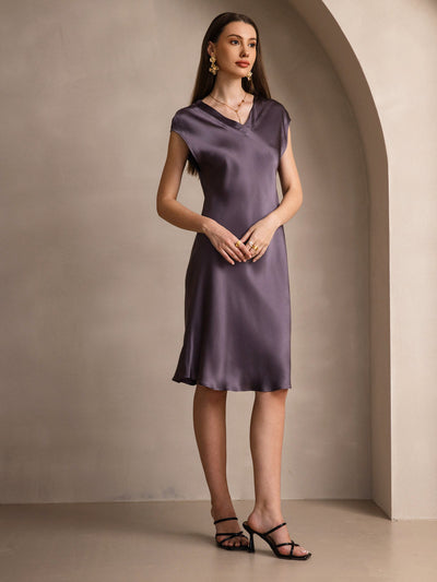 Reyanna™ | Ren Siden Elegant Cap Sleeve Klänning