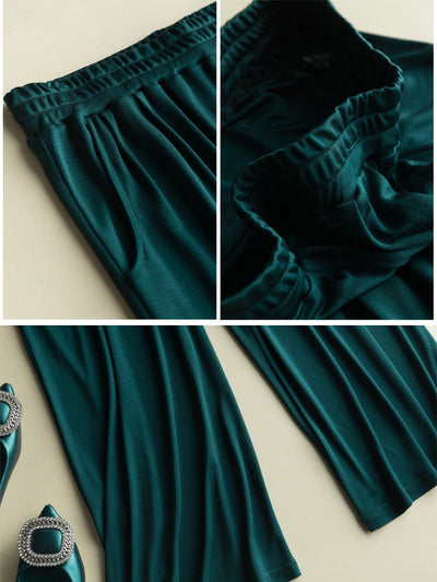 Reyanna™ | Comfortable Wide Leg Sidenstickad Byxor