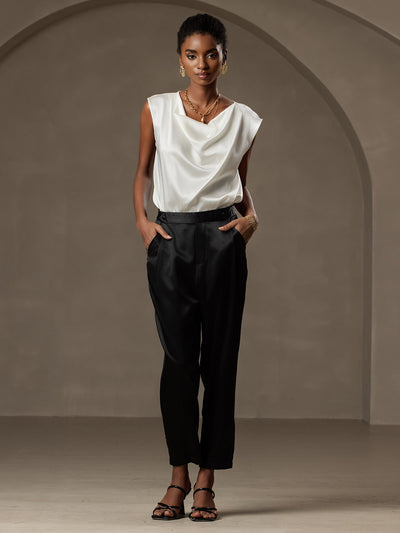 Reyanna™ | Siden modebyxor i carrotmodell
