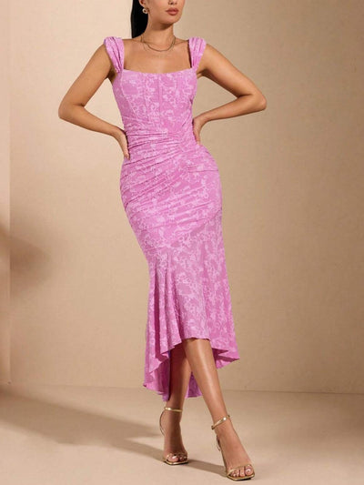 Reyanna™ | Taro powder bell floral maxi dress