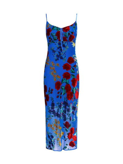 Reyanna™ | Blue Strap Floral Midi Dress