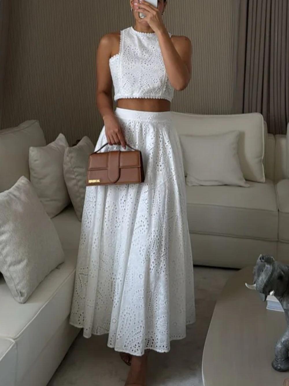 Reyanna™ | Cashew flower textured long skirt suit