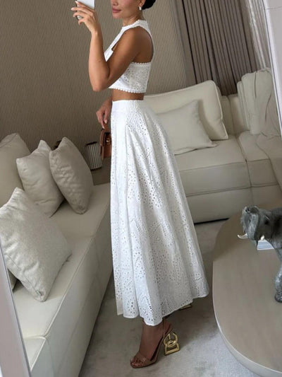 Reyanna™ | Cashew flower textured long skirt suit