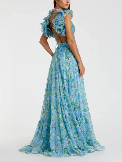 Reyanna™ | Backless printed maxi dress