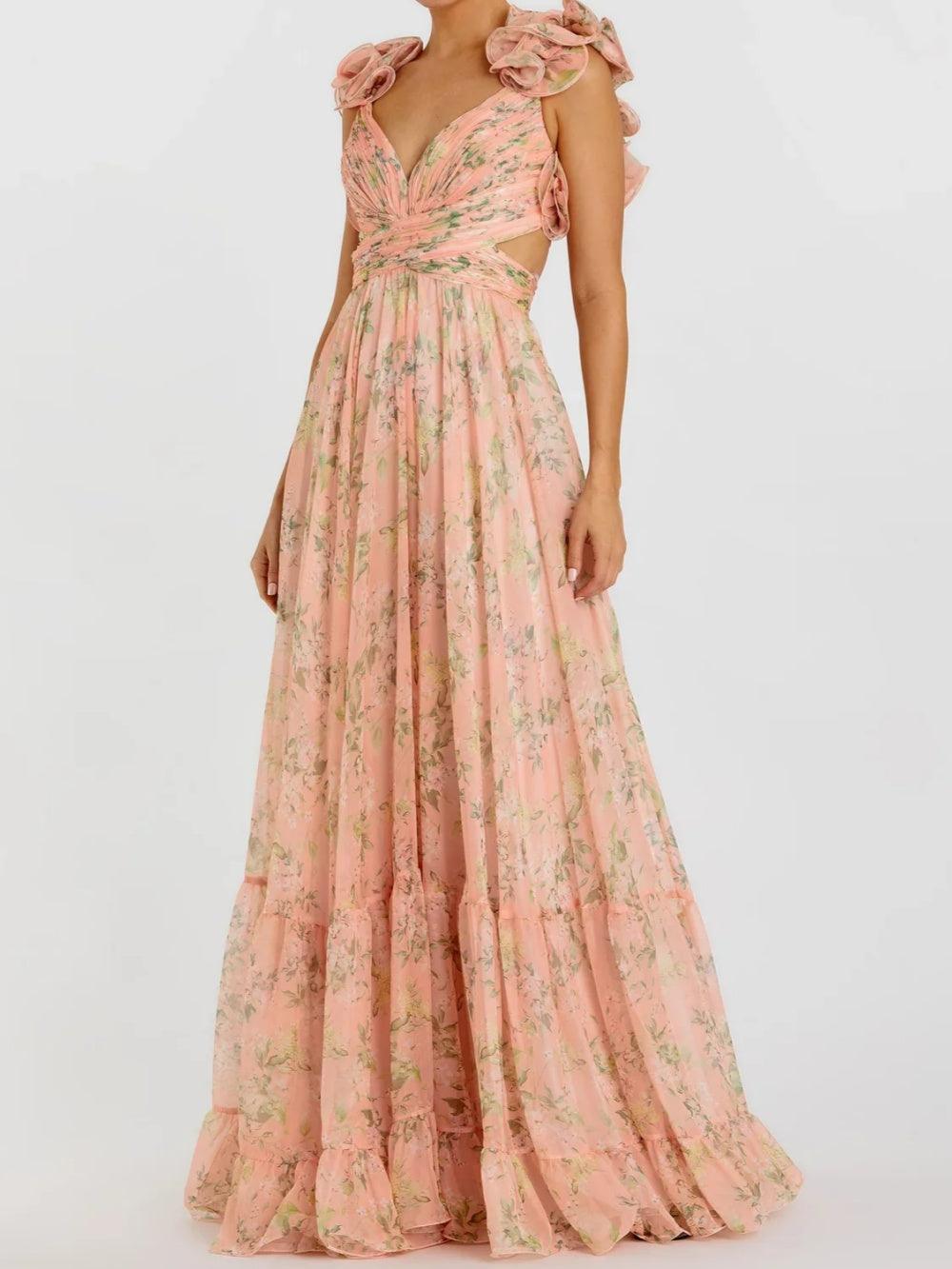 Reyanna™ | Backless printed maxi dress