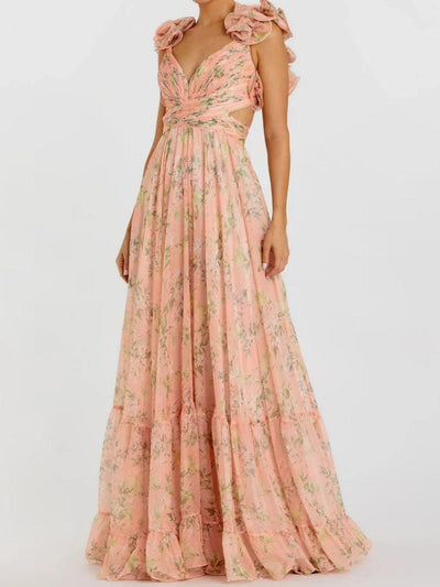 Reyanna™ | Backless printed maxi dress