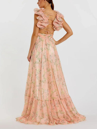 Reyanna™ | Backless printed maxi dress