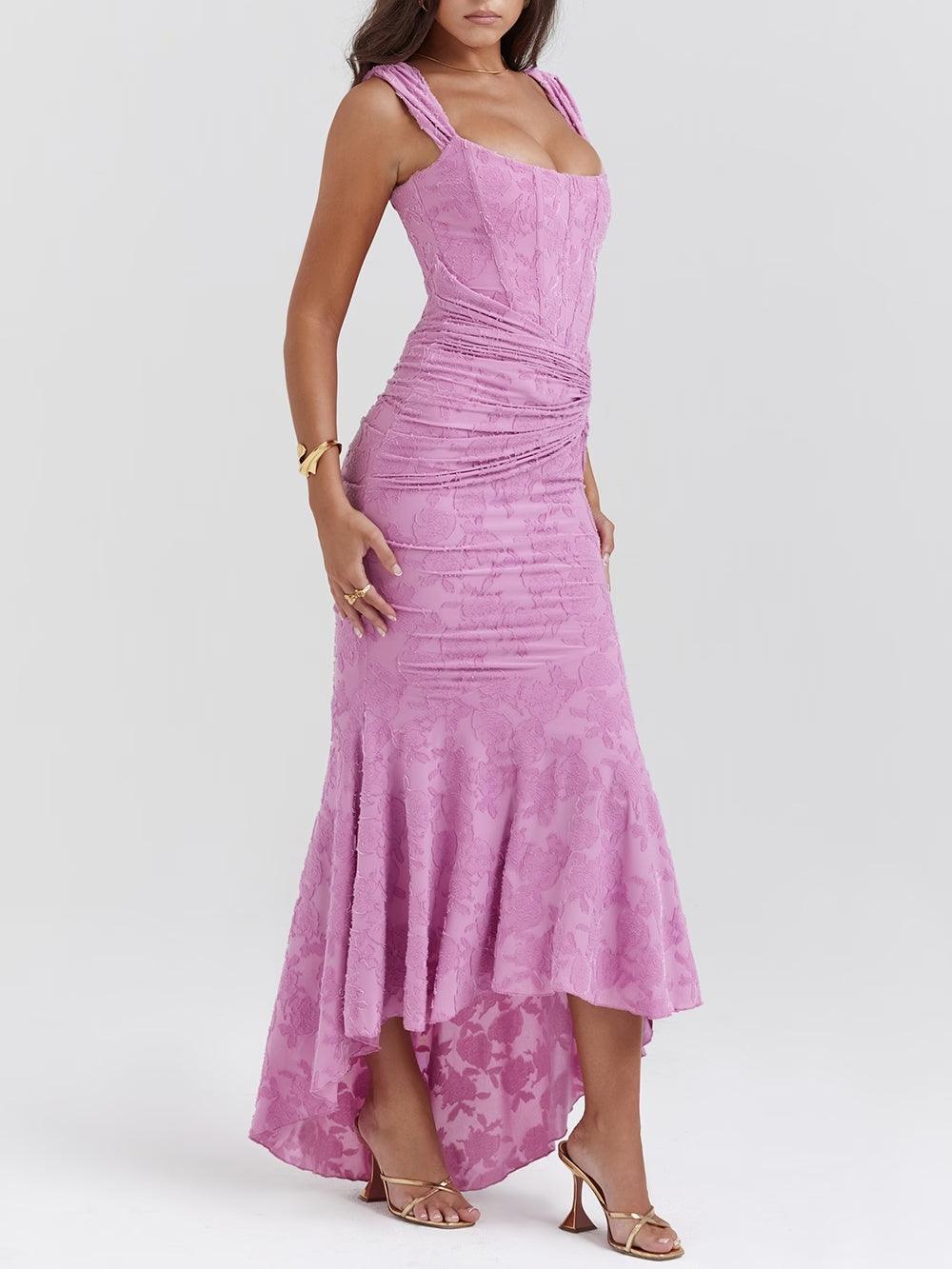 Reyanna™ | Taro powder bell floral maxi dress