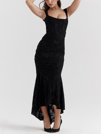 Reyanna™ | Black bell floral maxi dress