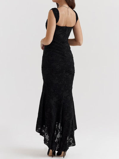 Reyanna™ | Black bell floral maxi dress