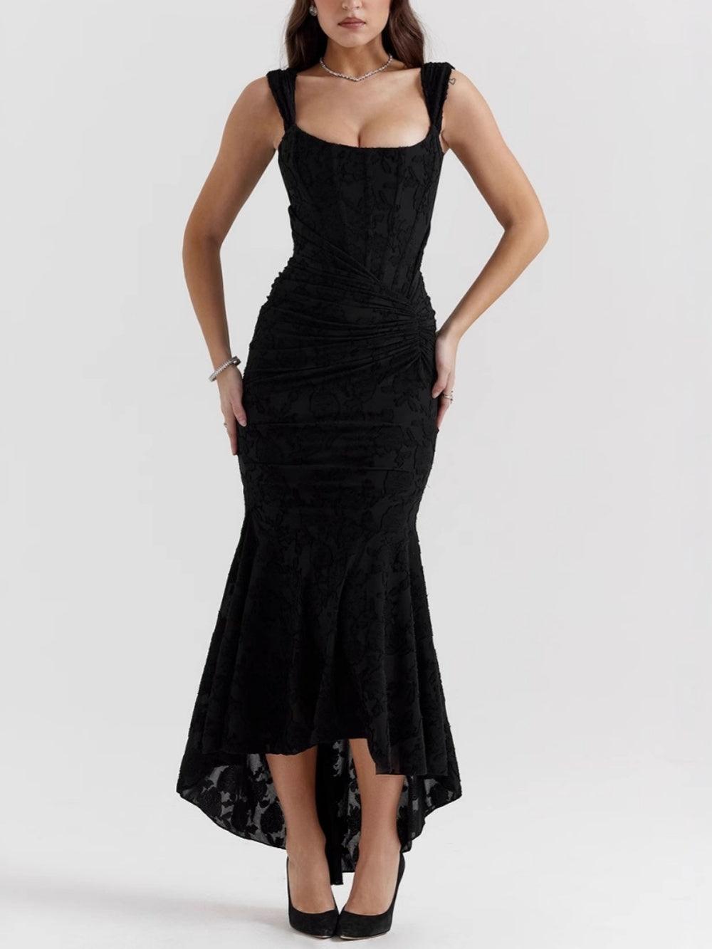 Reyanna™ | Black bell floral maxi dress
