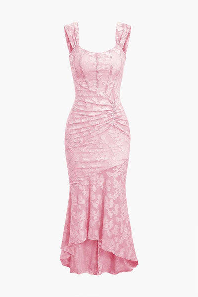 Reyanna™ | Light Pink bell floral maxi dress