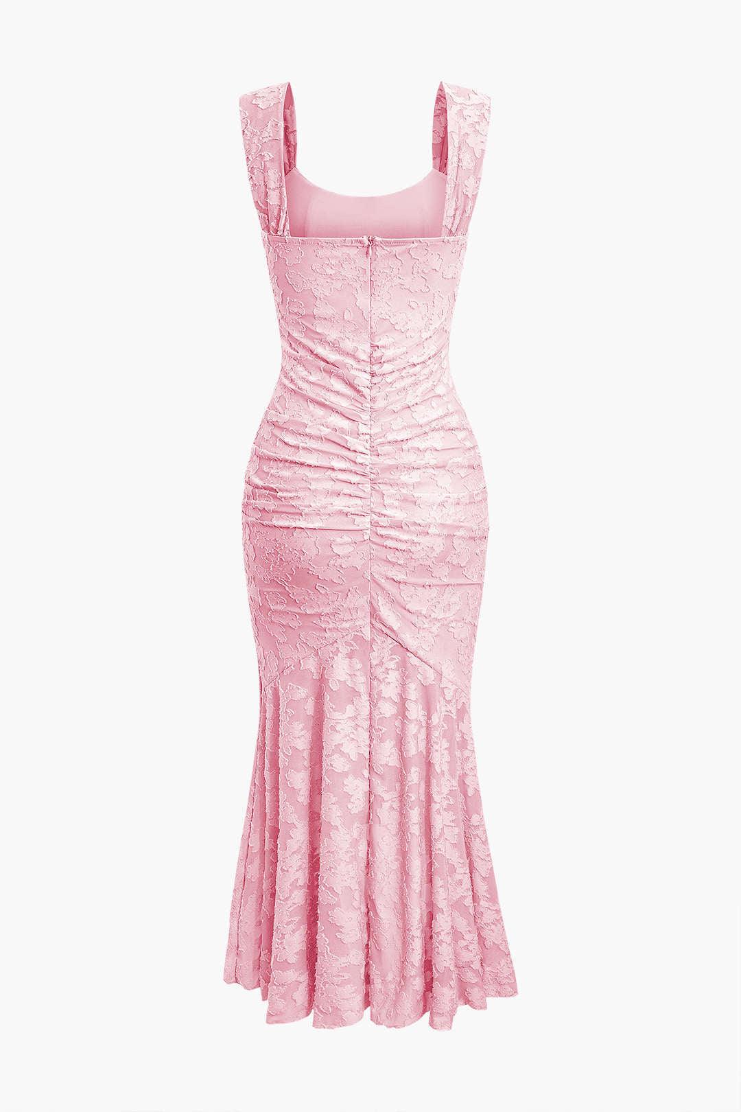 Reyanna™ | Light Pink bell floral maxi dress
