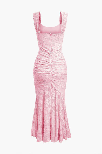 Reyanna™ | Light Pink bell floral maxi dress