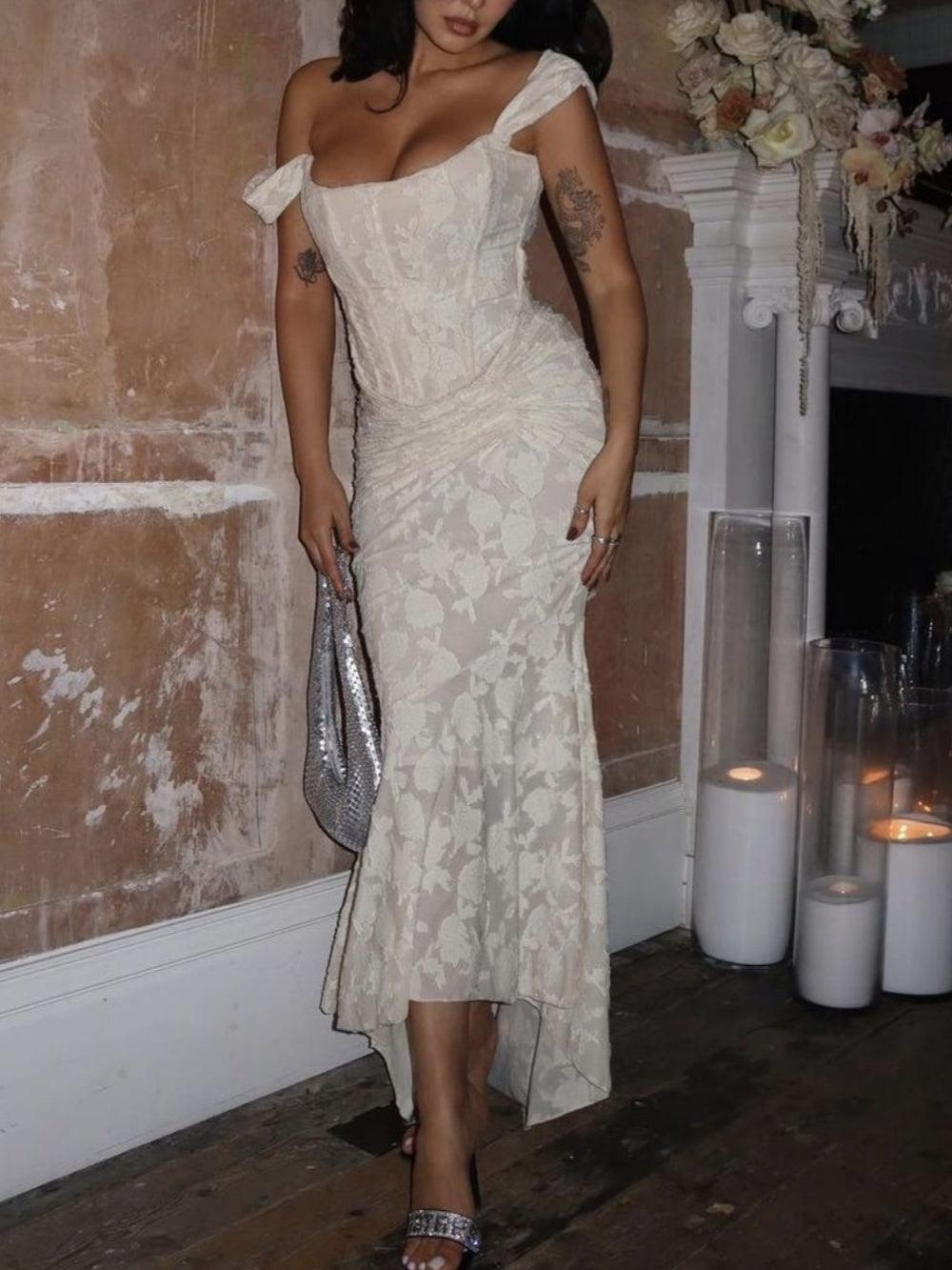 Reyanna™ | White bell floral maxi dress