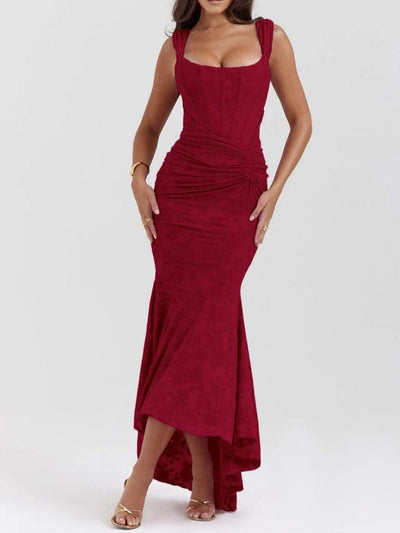 Reyanna™ | Red bell floral maxi dress