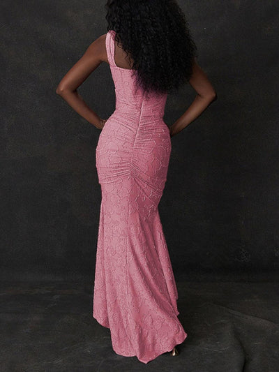 Reyanna™ | Light Pink bell floral maxi dress