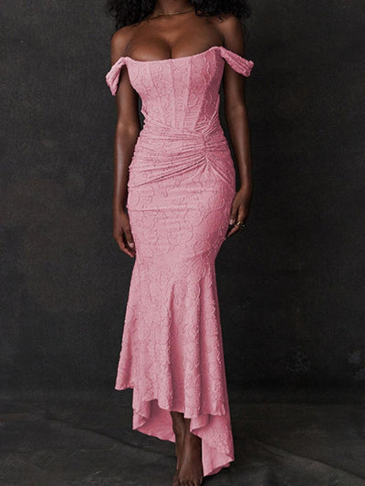 Reyanna™ | Light Pink bell floral maxi dress