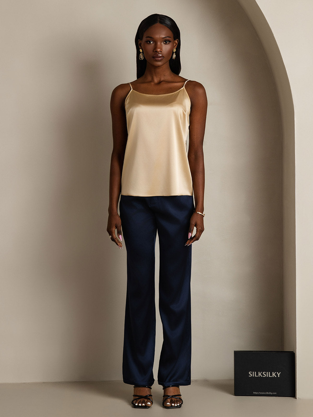 Reyanna™ | Silkes Avslappnad Spaghettiband Camisole-linne