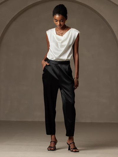 Reyanna™ | Siden modebyxor i carrotmodell