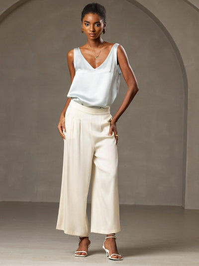 Reyanna™ | Silke V-ringning Tirantes Camiseta Top