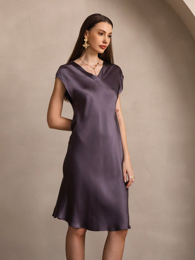 Reyanna™ | Ren Siden Elegant Cap Sleeve Klänning