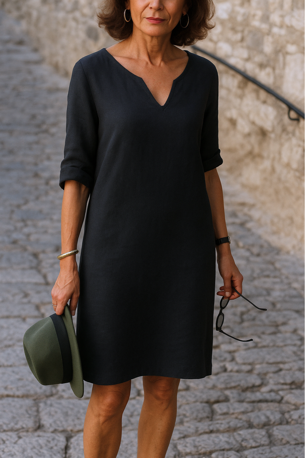 Reyanna |Ylva | Elegant klänning med V-ringning