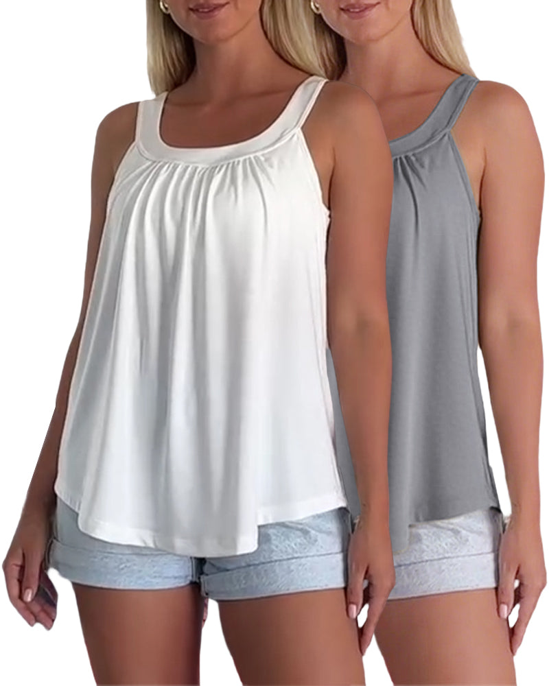 Tank Top Axelbandslös Plisserad Enfärgad