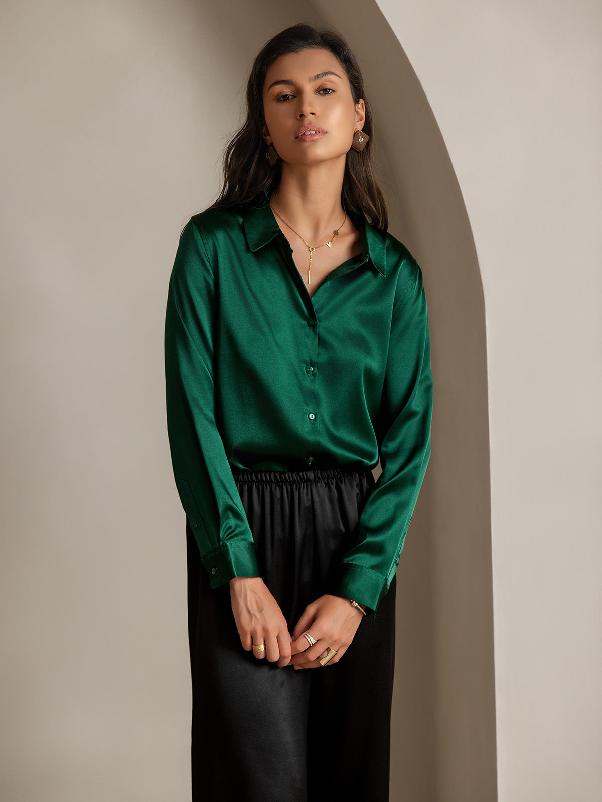 Reyanna™ | Silke Bas Krage Skjorta