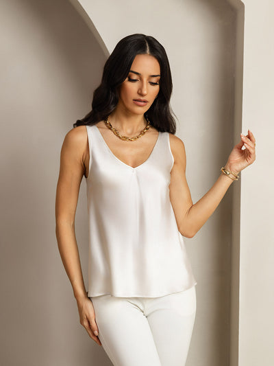 Reyanna™ | Silke V-ringning Tirantes Camiseta Top