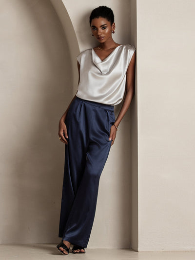 Reyanna™ | Silke Kappärmad Krage Tanktop/Blus
